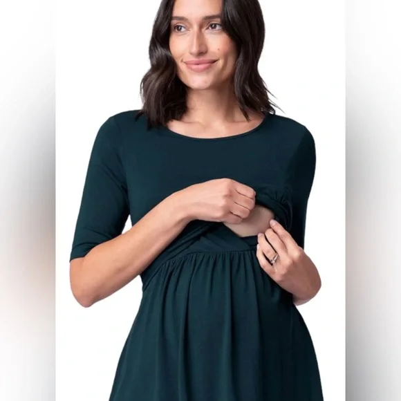 Seraphine maternity to nursing short sleeve fitted top XS - Picture 2 of 7